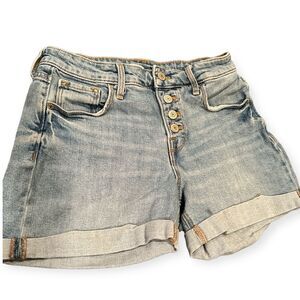 Old Navy Button Fly Jean Shorts Size 2 High Rise Secret Slim Pocket